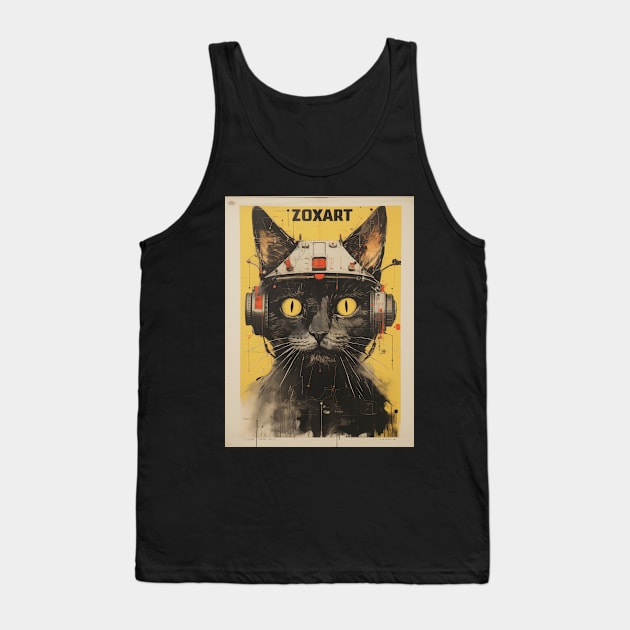 Abstract cat art Tank Top by Delicious Art